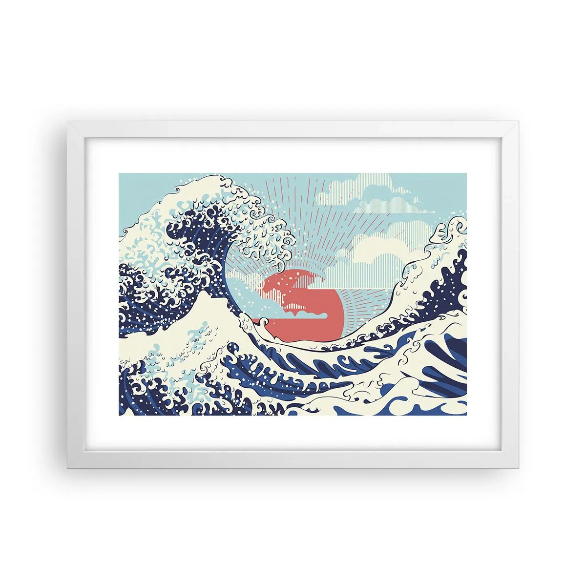 Póster en marco blanco - De inspiración japonesa - 40x30 cm