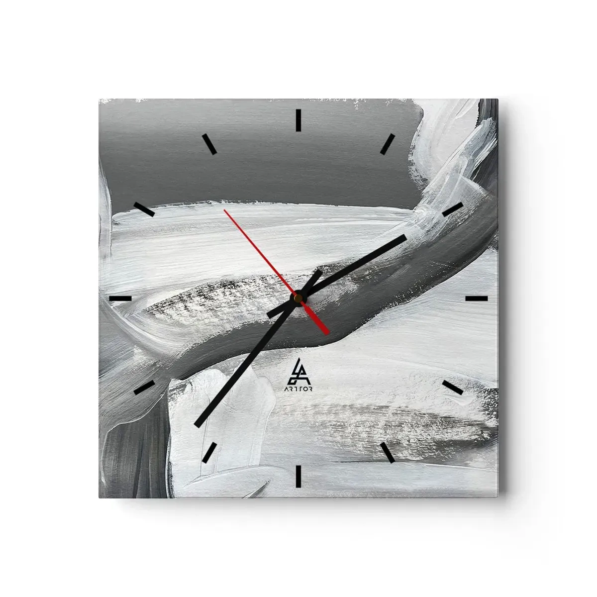 Reloj de pared - Reloj de vidrio - Con movimientos decididos - 40x40 cm