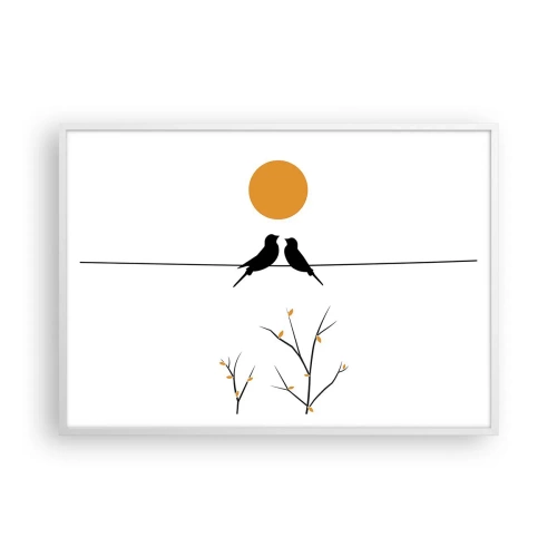 Póster en marco blanco - Noche de ruiseñores - 100x70 cm