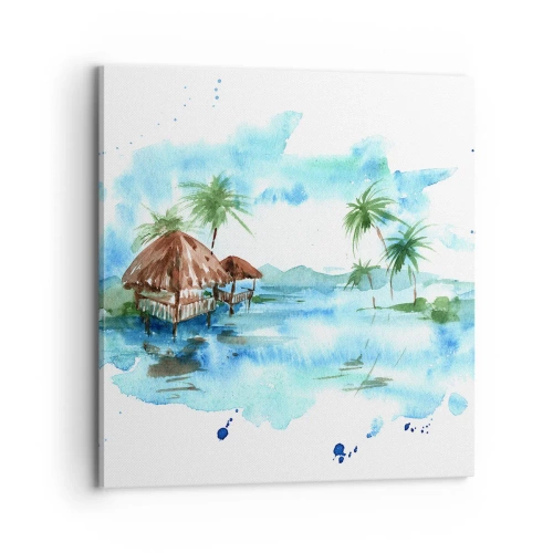 Cuadro sobre lienzo - Impresión de Imagen - En algún lugar del Pacífico - 70x70 cm