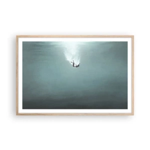 Póster en marco roble claro - En el abrazo del océano - 91x61 cm