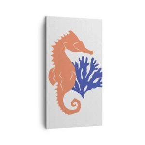 Cuadro sobre lienzo - Impresión de Imagen - En una pradera submarina - 45x80 cm