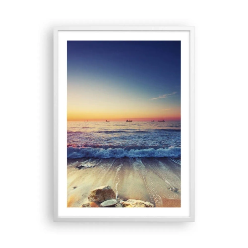 Póster en marco blanco - ¿Y qué hay tras el horizonte? - 50x70 cm