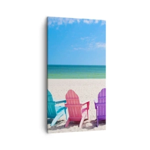 Cuadro sobre lienzo - Impresión de Imagen - Playa arco iris - 45x80 cm