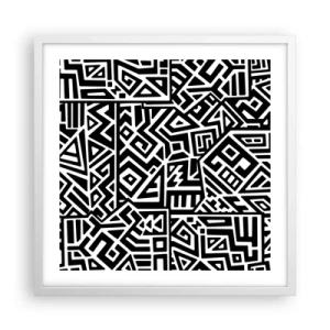 Póster en marco blanco - Composición precolombina - 50x50 cm
