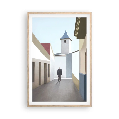 Póster en marco roble claro - Paseo soleado - 61x91 cm