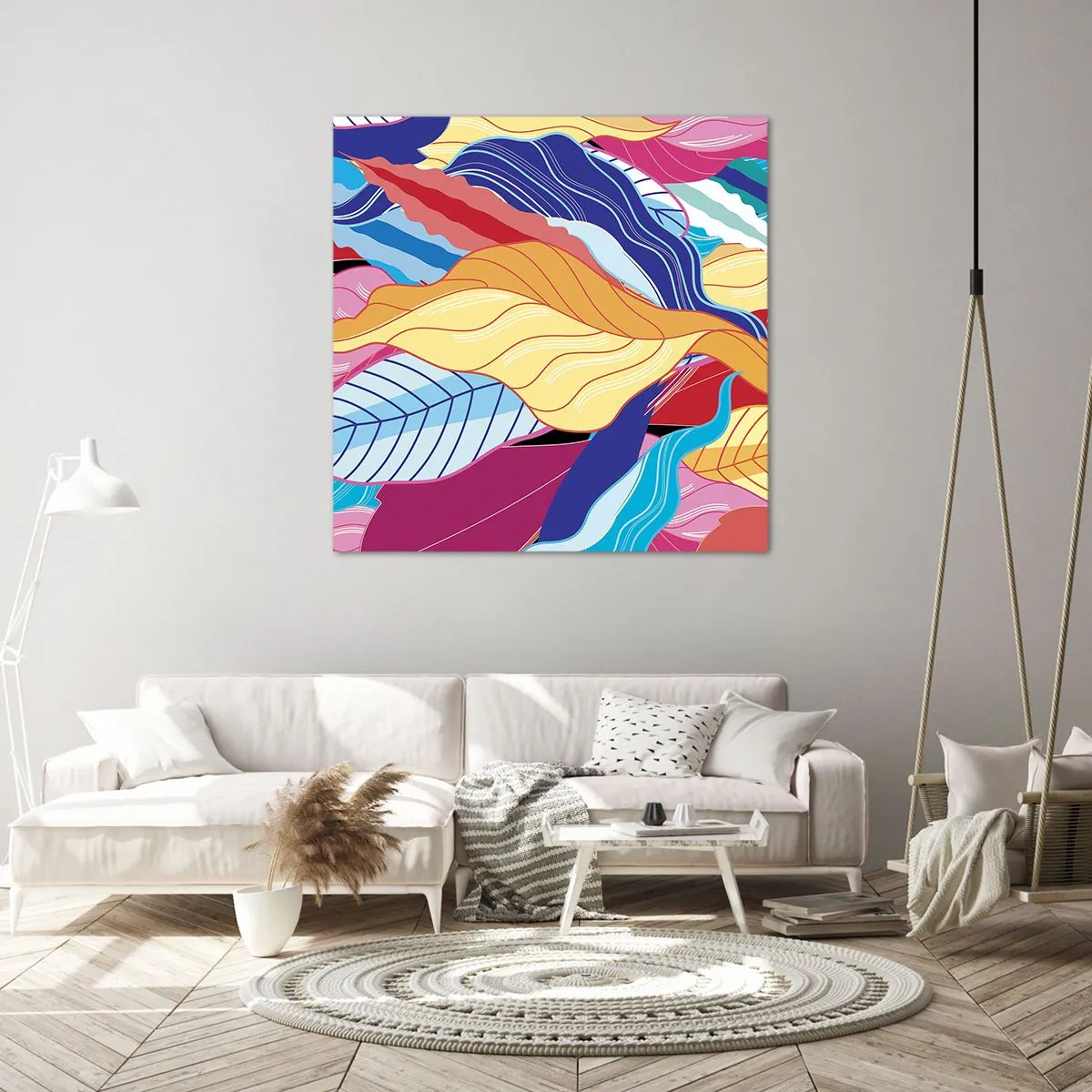 Cuadro sobre lienzo - Impresión de Imagen - Desorden colorido - 50x50 cm