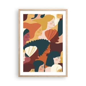 Póster en marco roble claro - La feminidad - 50x70 cm