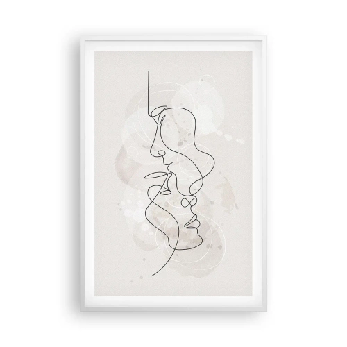 Póster en marco blanco - En un abrazo - 61x91 cm