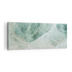 Cuadro sobre lienzo - Impresión de Imagen - Mármol verde con delicadas vetas blancas. - 120x50cm - El noble frescor de la piedra - Decoración de pared moderna para salón y dormitorio ARTTOR