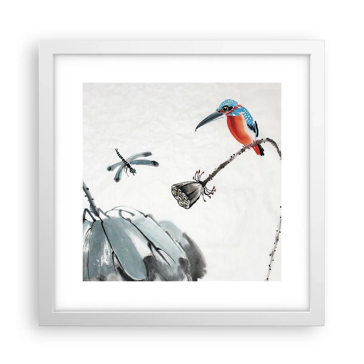 Póster en marco blanco - La vida de la pradera - 30x30 cm