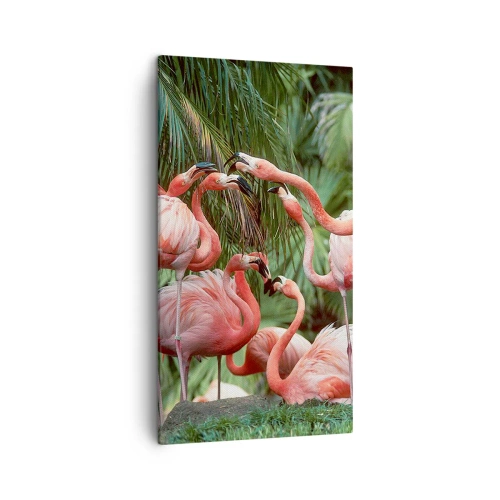 Cuadro sobre lienzo - Impresión de Imagen - Cotilleos de la tarde - 45x80 cm