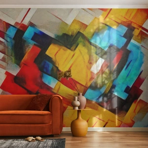 Fotomural Autadhesivo Deluxe Sticker - Un popurrí multicolor - Abstracción, Cubismo, Pedazo - 200x140 cm