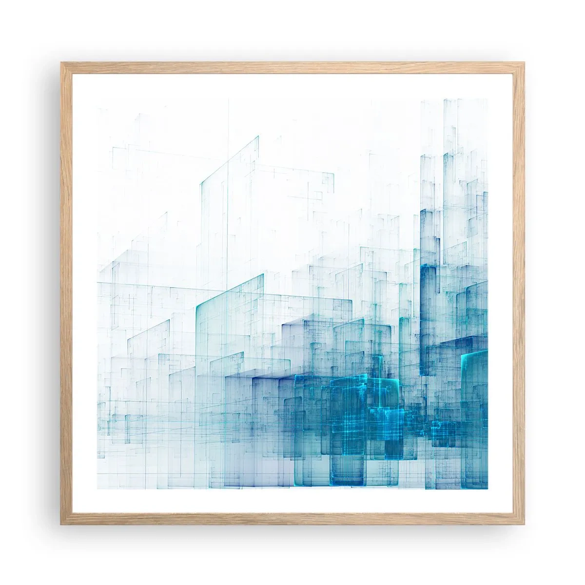 Póster en marco roble claro - Cómo se hizo el espacio - 60x60 cm