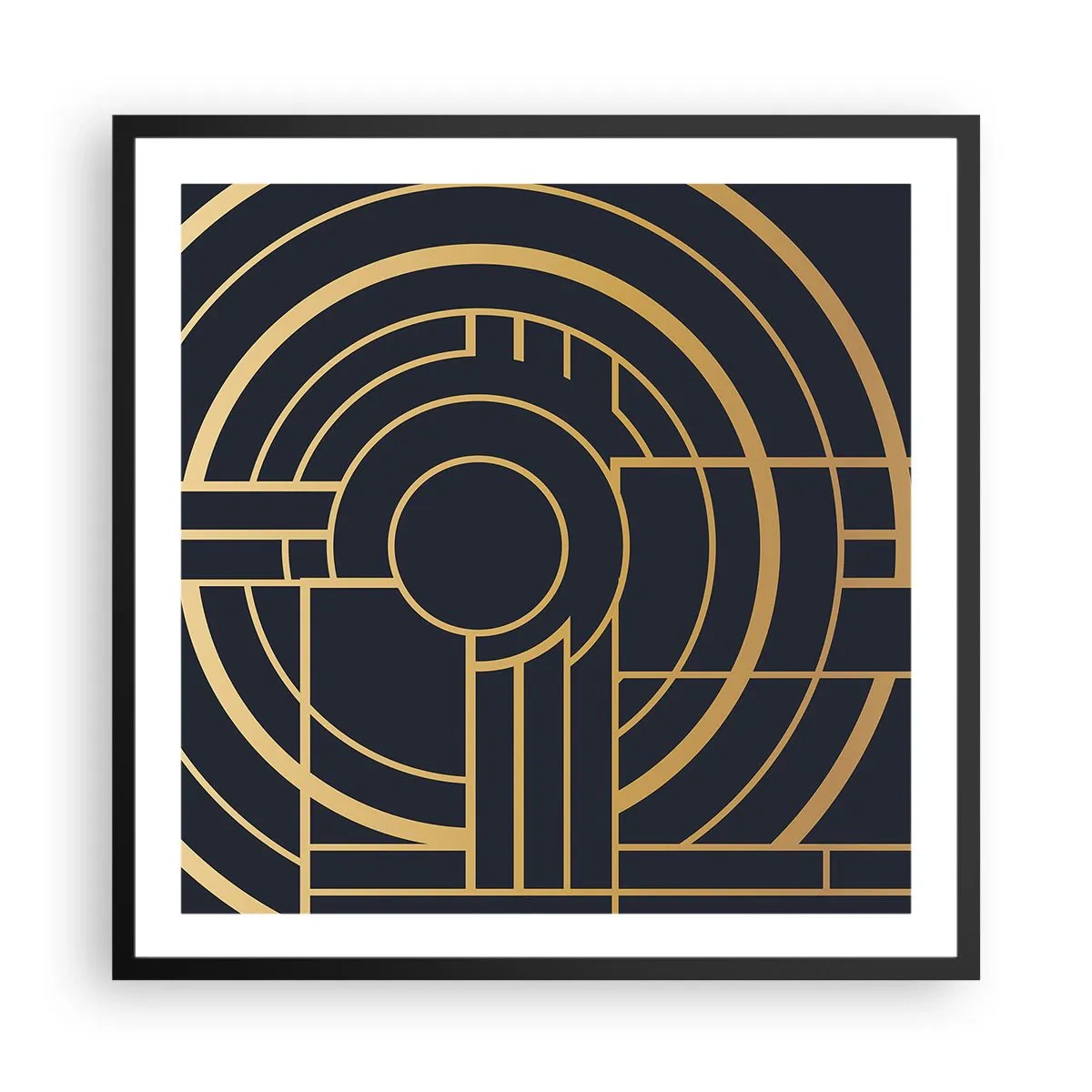 Póster en marco negro - Giro de los elementos - 60x60 cm