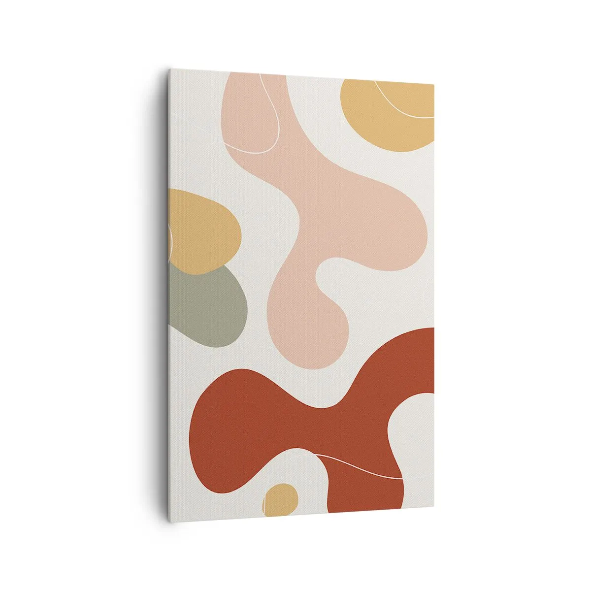 Cuadro sobre lienzo - Impresión de Imagen - Una composición abstracta en tonos pastel con formas dinámicas. - 80x120cm - La esencia de la pintura - Decoración de pared moderna para salón y dormitorio ARTTOR