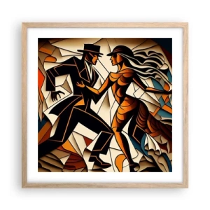 Póster en marco roble claro - Danza de pasión - 50x50 cm