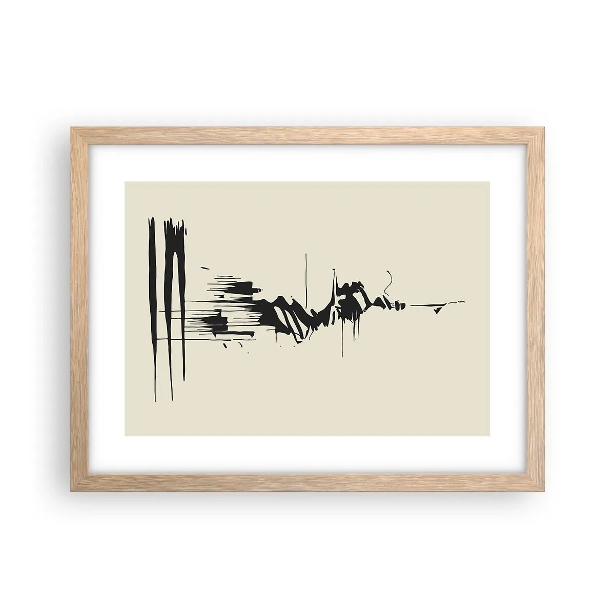 Póster en marco roble claro - Abstracción apresurada - 40x30 cm