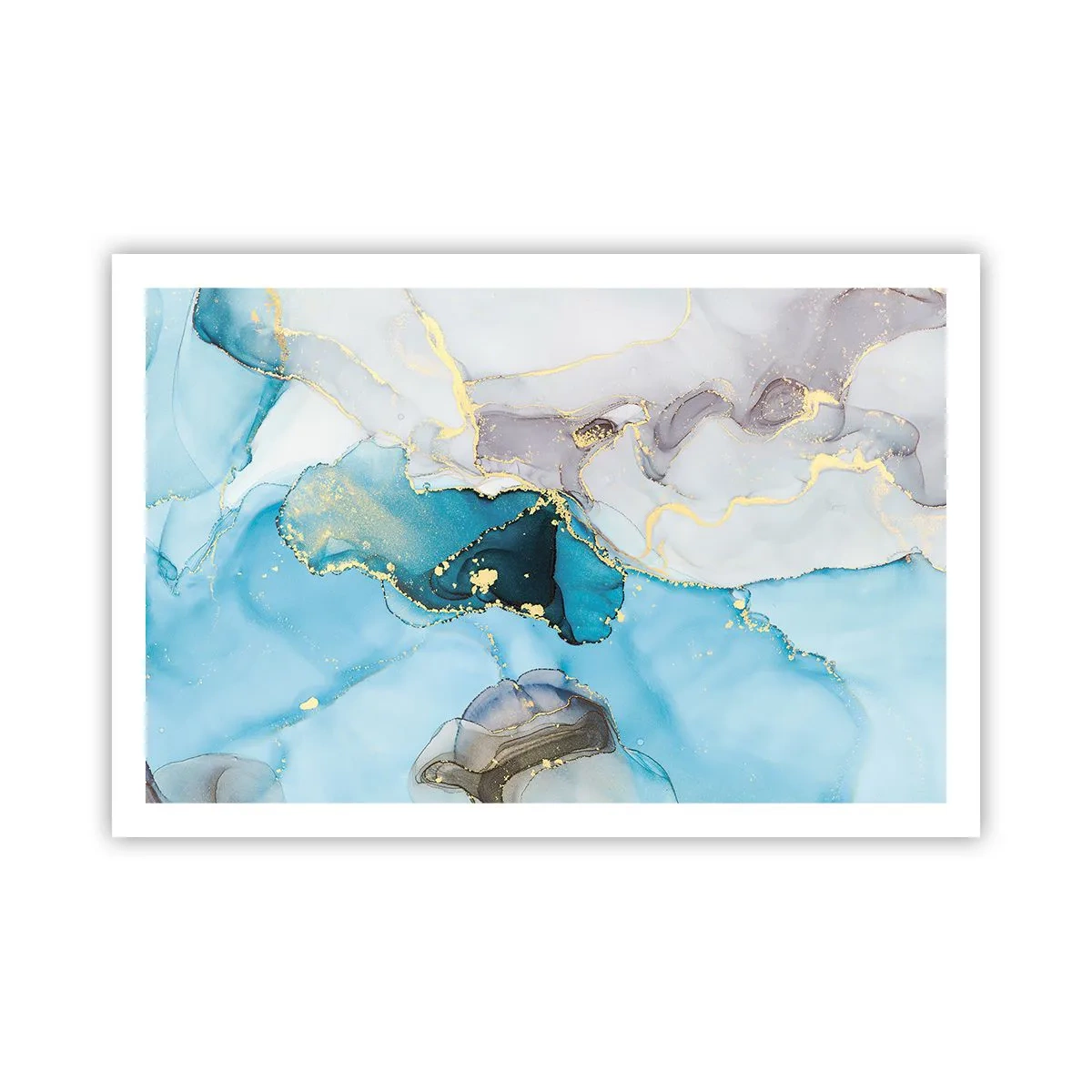 Póster - Un estudio del encuentro entre el gris y el turquesa - 91x61 cm