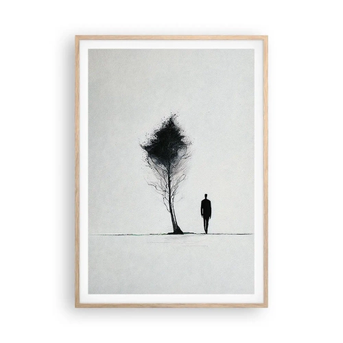 Póster en marco roble claro - Todos deambulamos alguna vez - 70x100 cm