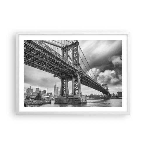 Póster en marco blanco - Al corazón de la ciudad - 70x50 cm