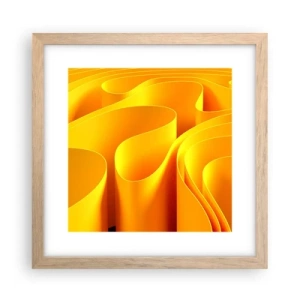 Póster en marco roble claro - Como las olas del sol - 30x30 cm