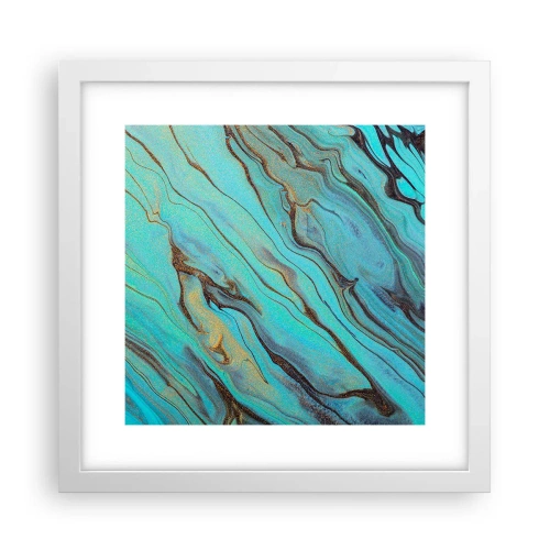 Póster en marco blanco - Marea turquesa - 30x30 cm