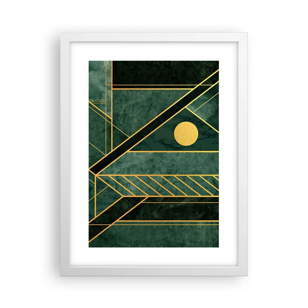 Póster en marco blanco - La dinámica del oro y el azul - 30x40 cm