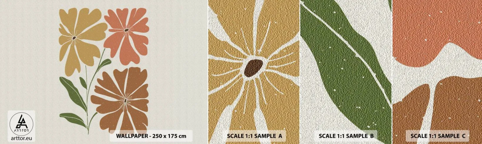 Muestra De Fotomural Standard Eco - Naturaleza y geometría - bohemia, flores, Minimalismo - 100x30 cm