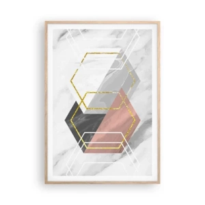 Póster en marco roble claro - Composición en cadena - 70x100 cm