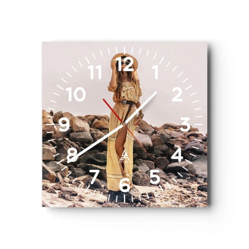 Reloj de pared - Reloj de vidrio - La magia de las piedras - 40x40 cm