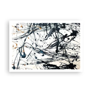 Póster - Una pintura abstracta con salpicaduras de pintura en patrones dinámicos. - 100x70cm - Abstracción expresionista - Decoración de pared moderna para salón y dormitorio ARTTOR