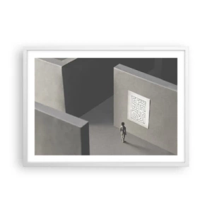 Póster en marco blanco - ¿Pero dónde estoy? - 70x50 cm