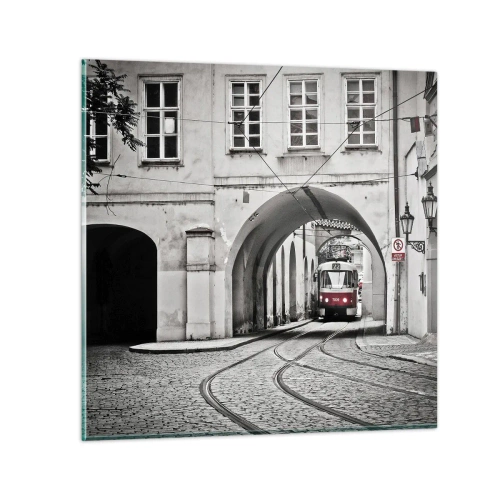 Cuadro sobre vidrio - Impresiones sobre Vidrio - A través del laberinto urbano - 50x50 cm