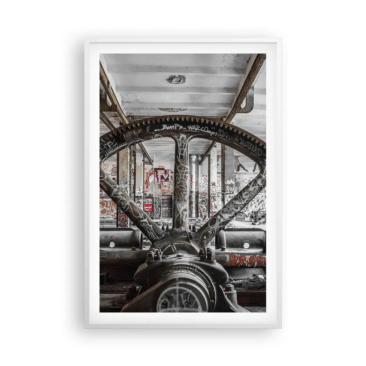 Póster en marco blanco - La vida secreta de una fábrica - 61x91 cm