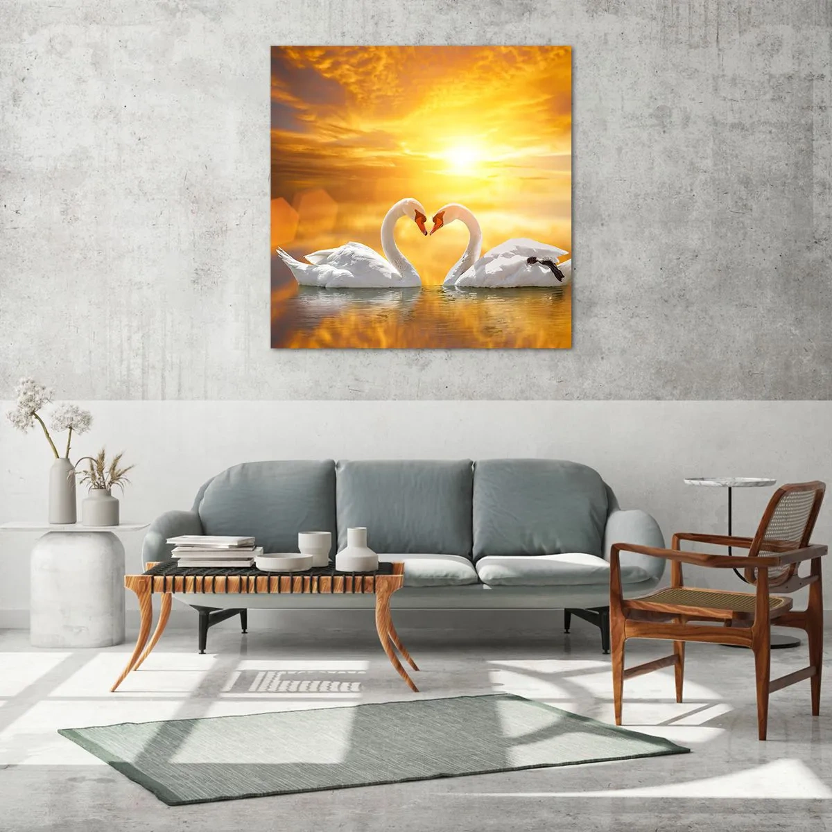 Cuadro sobre vidrio - Impresiones sobre Vidrio - Corazón es la palabra más bella del mundo... - 40x40 cm