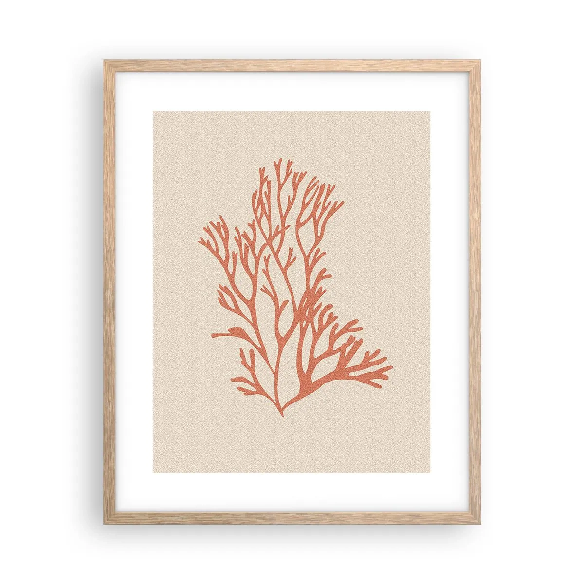 Póster en marco roble claro - Filigrana de coral - 40x50 cm