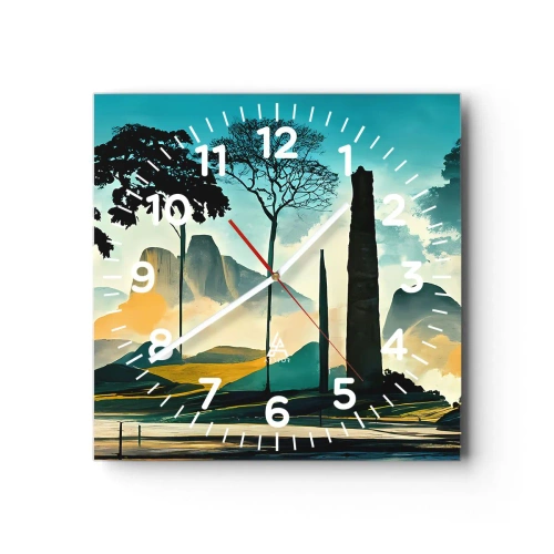 Reloj de pared - Reloj de vidrio - Cada vez a más altitud - 40x40 cm