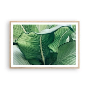 Póster en marco roble claro - Vida intensamente verde - 91x61 cm