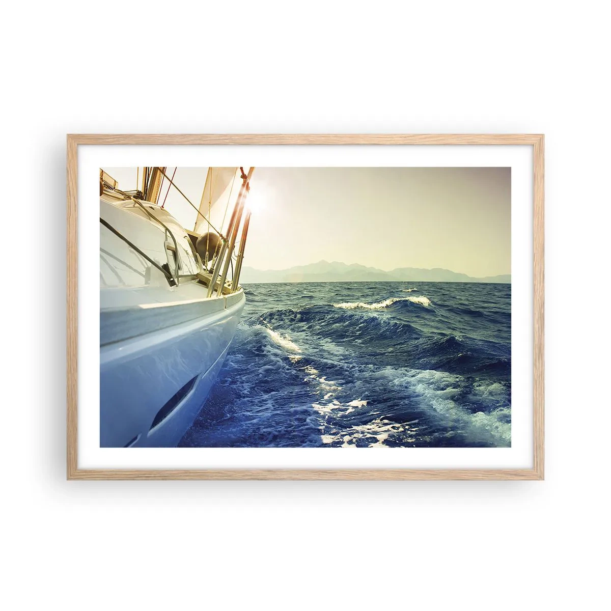 Póster en marco roble claro - Para una aventura - 70x50 cm