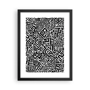 Póster en marco negro - Composición precolombina - 30x40 cm