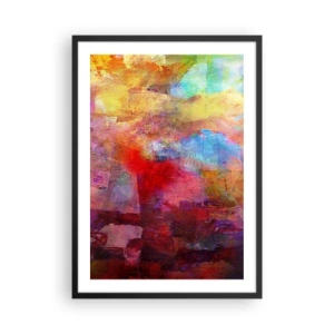 Póster en marco negro - Composiciones abstractas llenas de colores y dinámica. - 50x70cm - Mira dentro del arco iris - Decoración de pared moderna para salón y dormitorio ARTTOR