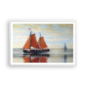 Póster en marco blanco - Navega, marinero.... - 91x61 cm