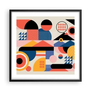 Póster en marco negro - Composición: juegos - 50x50 cm