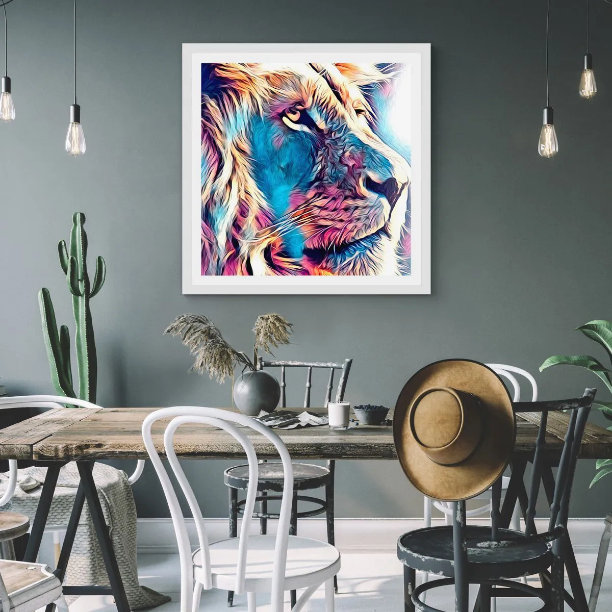 Póster en marco blanco - La sabiduría de la naturaleza - 40x40 cm