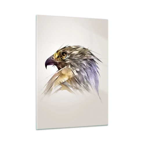 Cuadro sobre vidrio - Impresiones sobre Vidrio - Un retrato artístico de un águila en forma abstracta. - 50x70cm - Retrato de un guerrero - Decoración de pared moderna para salón y dormitorio ARTTOR