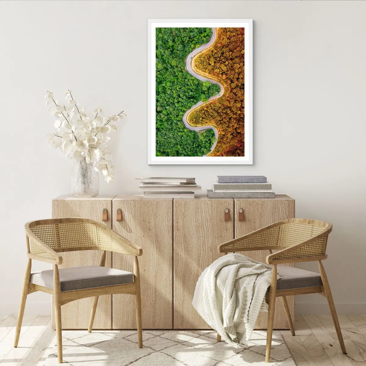 Póster en marco blanco - Frontera serpenteante - 61x91 cm