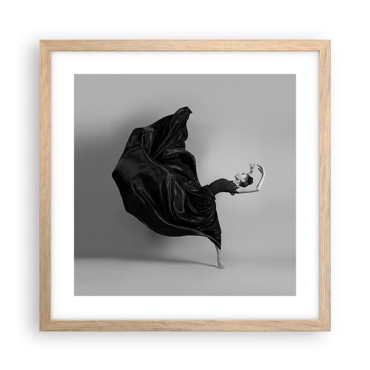 Póster en marco roble claro - La música da alas - 40x40 cm