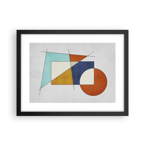 Póster en marco negro - Abstracción: diversión modernista - 40x30 cm