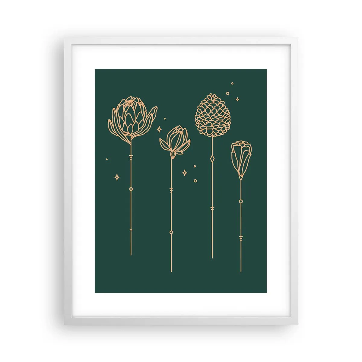 Póster en marco blanco - La familia vegetal - 40x50 cm